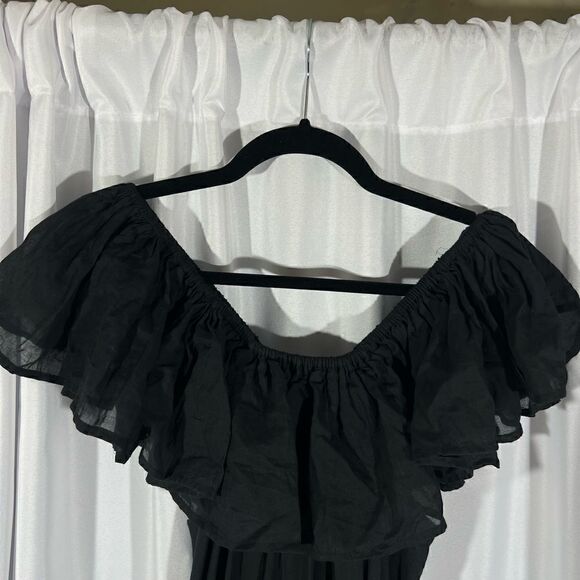 Erika Pena Orchid Ruffled Maxi Dress In Black NWT XS/S - Picture 8 of 9